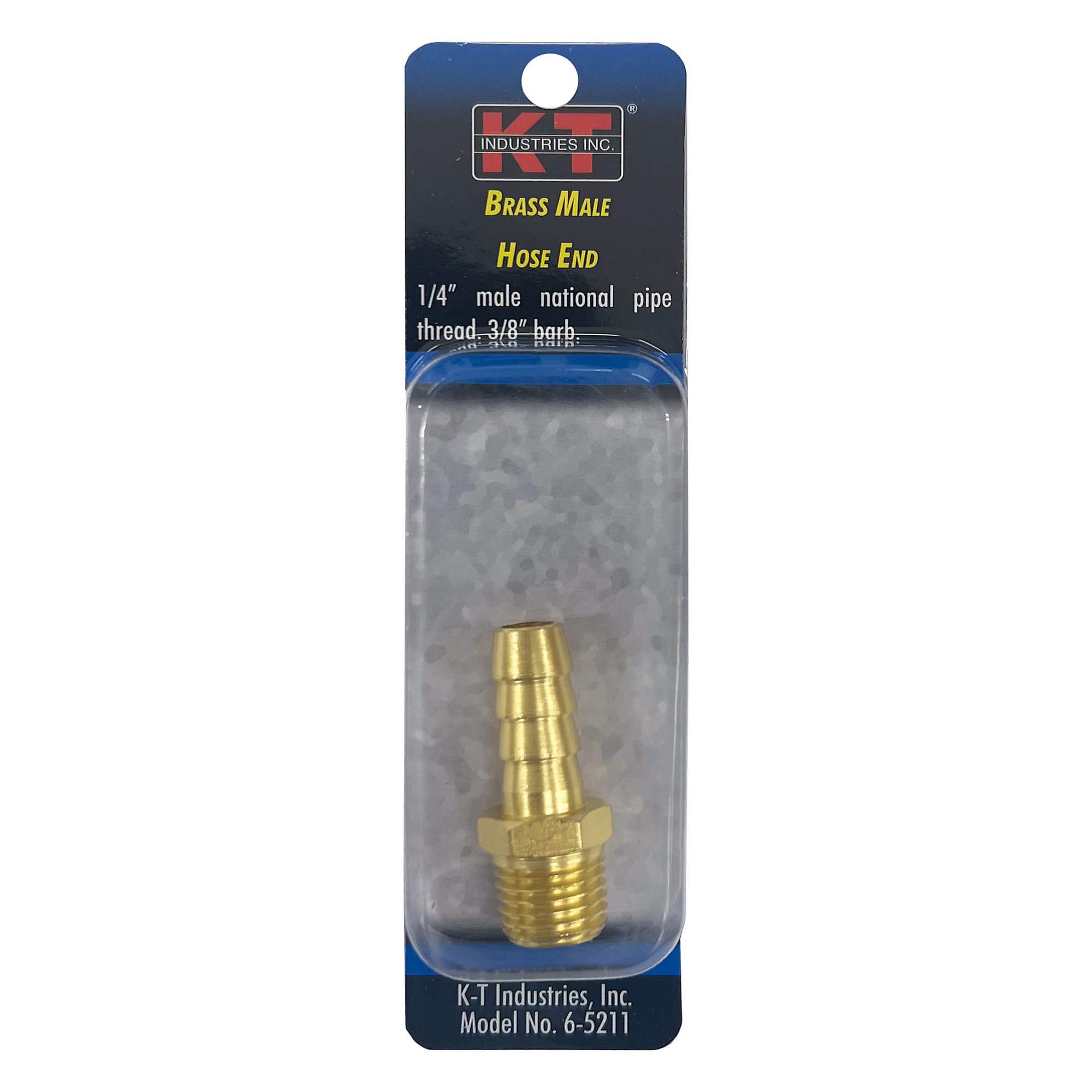 K-T Industries Hose End — 1/4in. Male NPT x 3/8in. Barb, Model# 6-5211